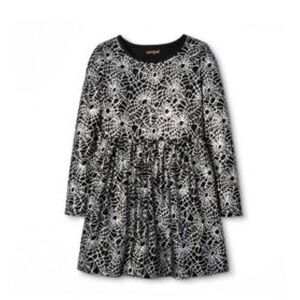 Cat & Jack Black Spiderweb Print Dress Sz S/6